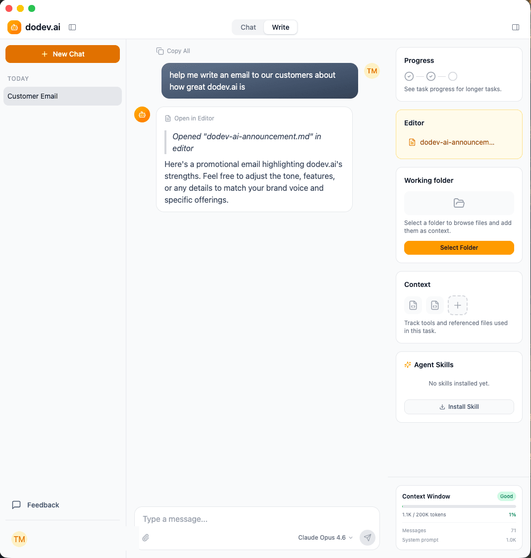 Jubal desktop app showing a chat conversation